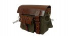 For Royal Enfield Classic 650 Genuine Leather Pannier Bags Olive With Mounting - SPAREZO